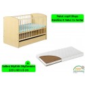 Patut cu sertar Klups Karolina II Natur + Saltea 8 MyKids MyDreams II