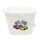 Galeata pentru scutece cu capac MyKids Cars Alb