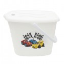 Galeata pentru scutece cu capac MyKids Cars Alb