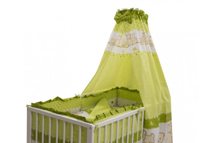 Lenjerie MyKids Teddy Friends Verde 5+1 Piese M2 140x70 cm