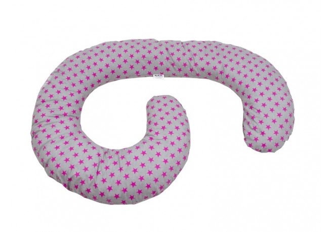 Perna De Alaptare Multifunctionala MyKids Stelute Grey-Pink