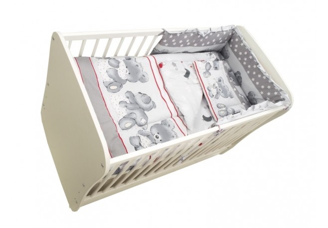 Lenjerie MyKids Teddy Hug Gri M2 4 Piese 120x60