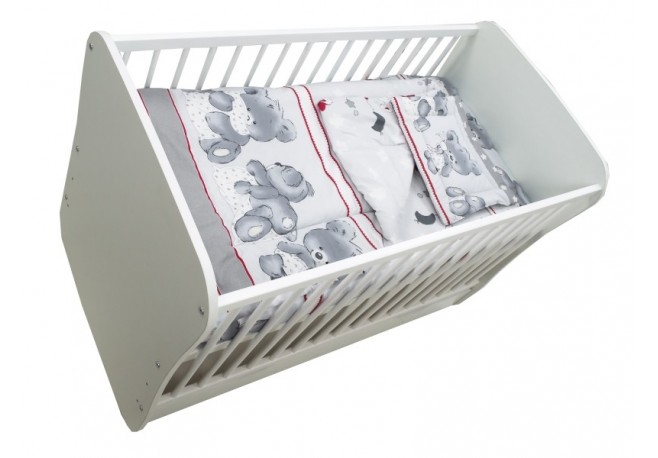 Lenjerie MyKids Teddy Hug Gri 3 Piese 140x70
