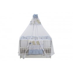 Lenjerie MyKids Teddy Play Blue M2 7 Piese 140x70 cm