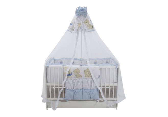 Lenjerie MyKids Teddy Play Blue M2 7 Piese 140x70 cm