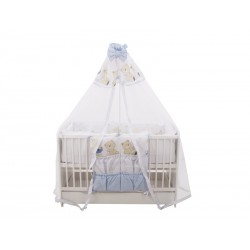 Lenjerie MyKids Teddy Play Blue M1 7 Piese 120x60 cm