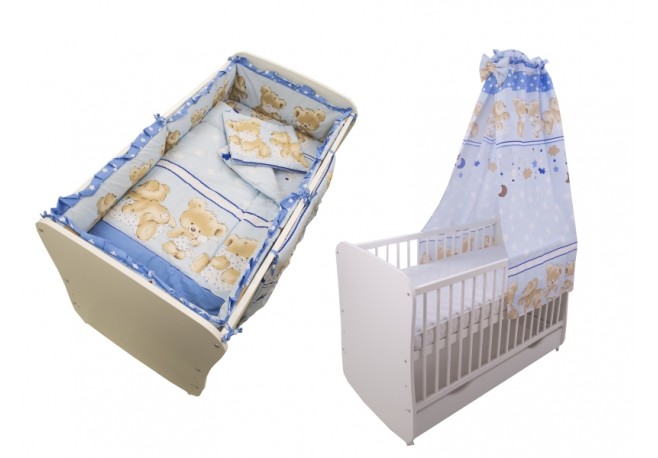 Lenjerie MyKids Teddy Hug Blue M1 5+1 Piese M2 140x70 cm