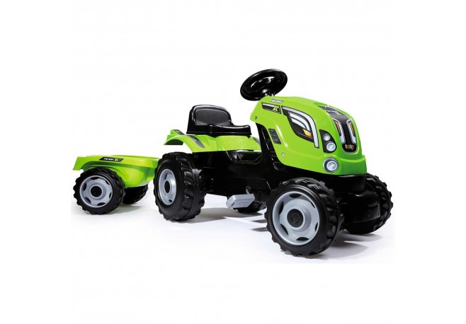 Tractor cu pedale si remorca Smoby Farmer XL verde