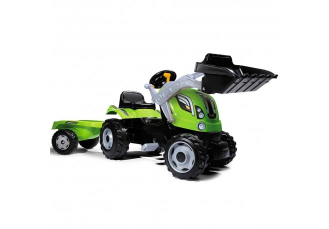 Tractor cu pedale si remorca Smoby Farmer Max verde