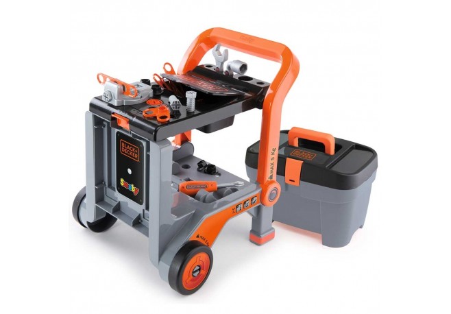 Masa de lucru Smoby Black & Decker 3 in 1 cu trusa de accesorii
