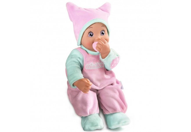 Papusa Smoby Minikiss roz cu suzeta