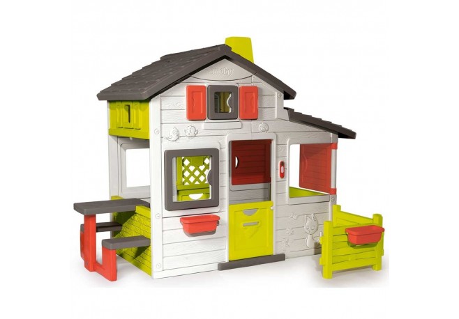 Casuta pentru copii Smoby Friends Playhouse cu gradina