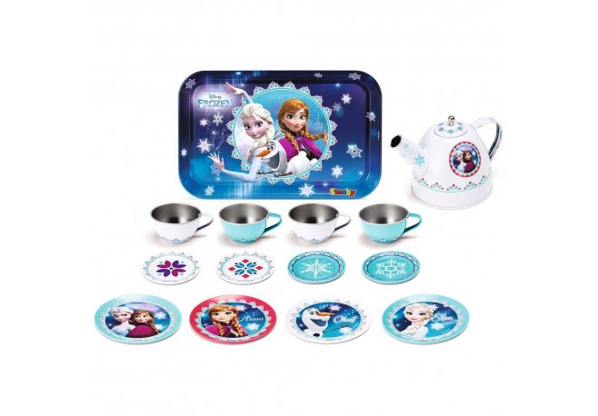 Set de servit ceaiul din metal Smoby Frozen cu 14 accesorii