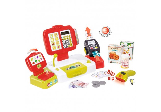 Jucarie Smoby Casa de marcat Mini Shop rosu cu accesorii
