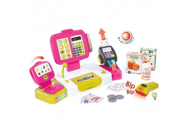 Jucarie Smoby Casa de marcat Mini Shop roz cu accesorii
