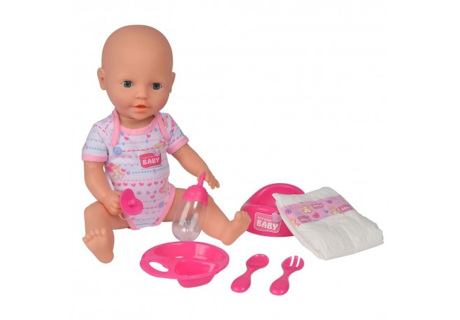 Papusa Simba New Born Baby Bebe 38 cm cu olita si accesorii