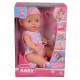 Papusa Simba New Born Baby Bebe Darling 30 cm cu olita si bavetica roz deschis