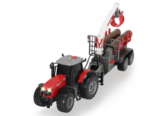 Tractor Dickie Toys Massey Ferguson MF 8737 cu remorca