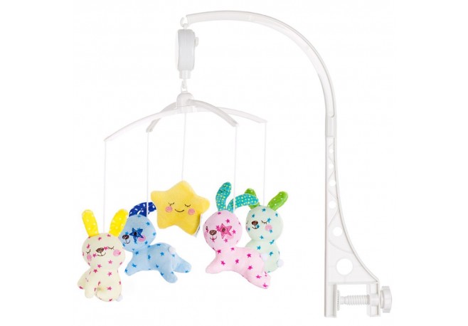 Carusel muzical pentru patut Chipolino Baby Bunnies