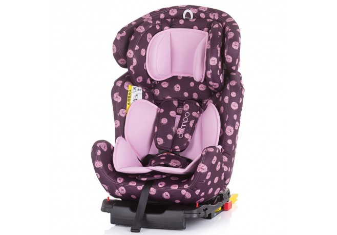 Scaun auto Chipolino Campo 0-36 kg dots rose cu sistem Isofix