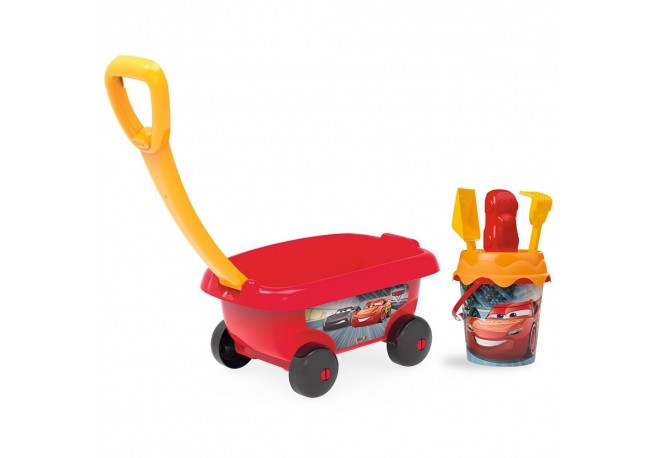 Set jucarii nisip Smoby Carucior Cars cu accesorii