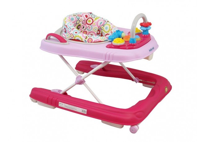 Premergator copii 2 in 1 cu roti din silicon Baby Mix BG-0416 Pink