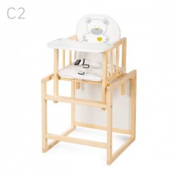 Scaun de masa multifunctional din lemn Klups Aga Natur C2