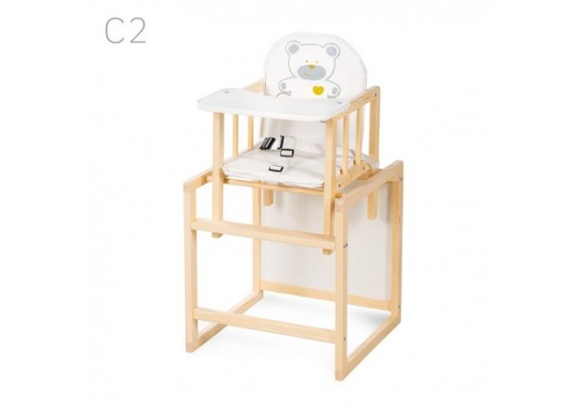 Scaun de masa multifunctional din lemn Klups Aga Natur C2