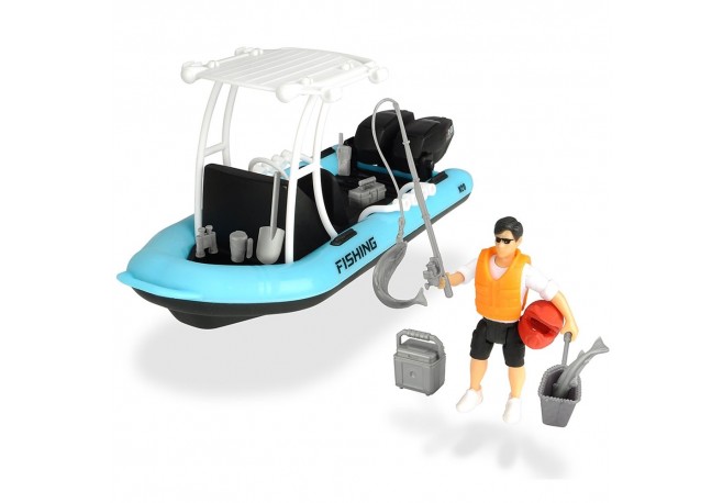Barca de pescuit Dickie Toys Playlife cu figurina si accesorii