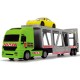Camion Dickie Toys cu trailer si 2 masini Porsche