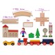 Set din lemn Eichhorn Tren cu sina in forma 8 si accesorii