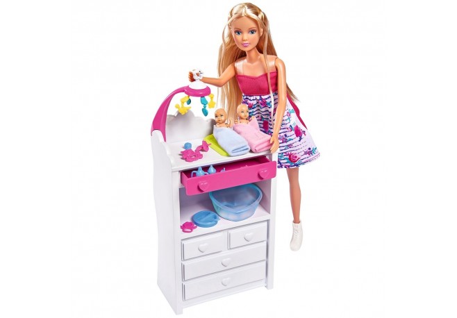 Papusa Simba Steffi Love Welcome Twins 29 cm cu accesorii