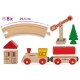 Set din lemn Eichhorn Tren natur cu sina circulara si accesorii