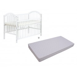 Patut Ewelina I Alb Culisabil + Saltea Confort 10