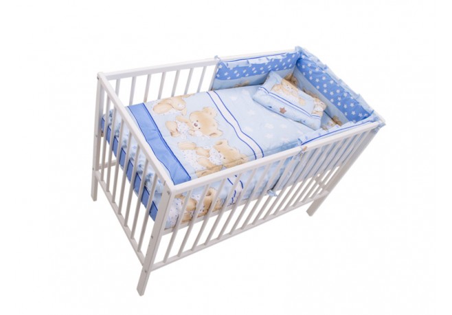 Lenjerie MyKids Teddy Hug Blue M2 4+1 Piese 140x70