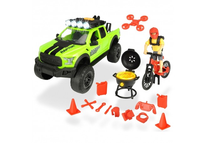 Masina Dickie Toys Playlife Bike Trail Set cu figurina si accesorii