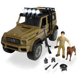 Masina Dickie Toys Playlife Ranger Set cu masina Mercedes-Benz AMG 500 4x4 figurina si accesorii