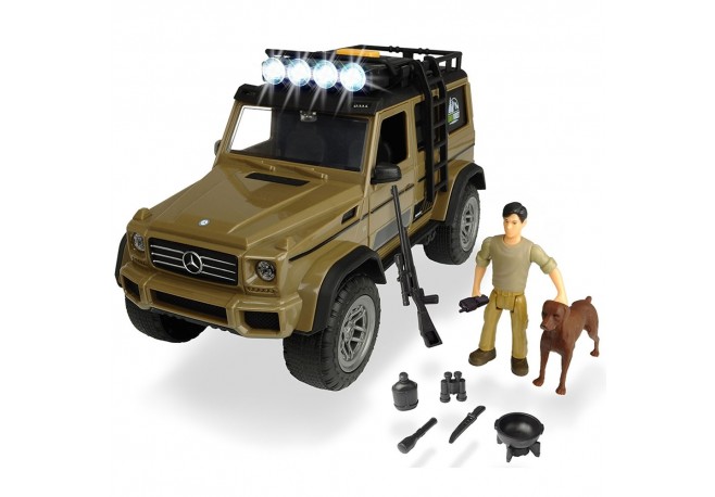 Masina Dickie Toys Playlife Ranger Set cu masina Mercedes-Benz AMG 500 4x4 figurina si accesorii