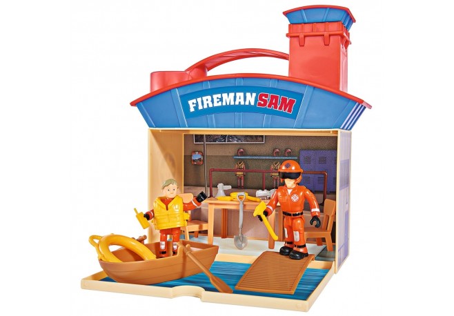 Jucarie Simba Statie salvamar Ocean Rescue Fireman Sam Wasserwacht cu 2 figurine si accesorii