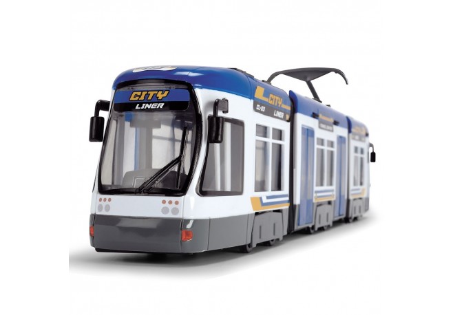 Tramvai Dickie Toys City Liner albastru