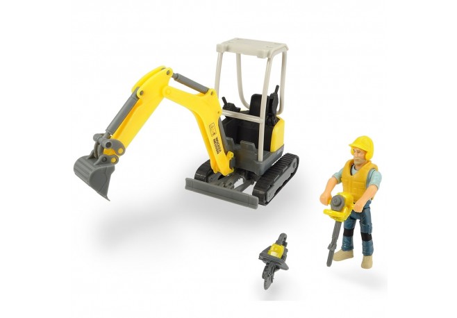 Excavator Dickie Toys Playlife Excavator Set cu figurina si accesorii