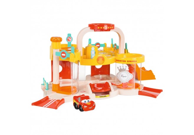 Pista de masini Smoby Vroom Planet Garage cu masinuta Cars
