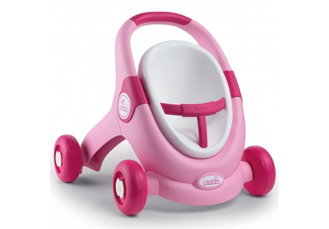 Carucior pentru papusi Smoby Minikiss 3 in 1 roz