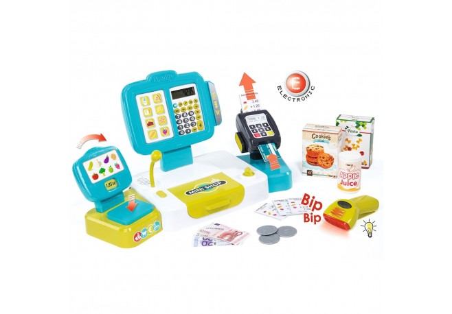 Jucarie Smoby Casa de marcat Large Cash Register albastru cu accesorii