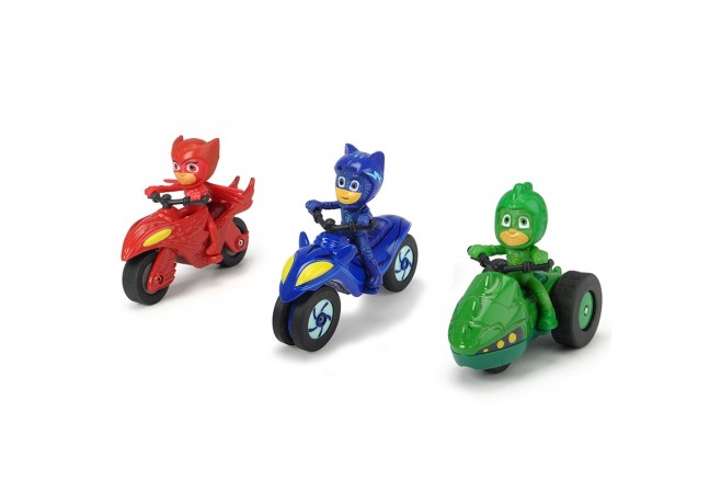 Set Dickie Toys 3 Motociclete Eroi in Pijama cu 3 figurine