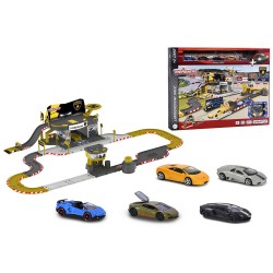 Pista de masini Majorette Creatix Lamborghini Race cu 5 masinute
