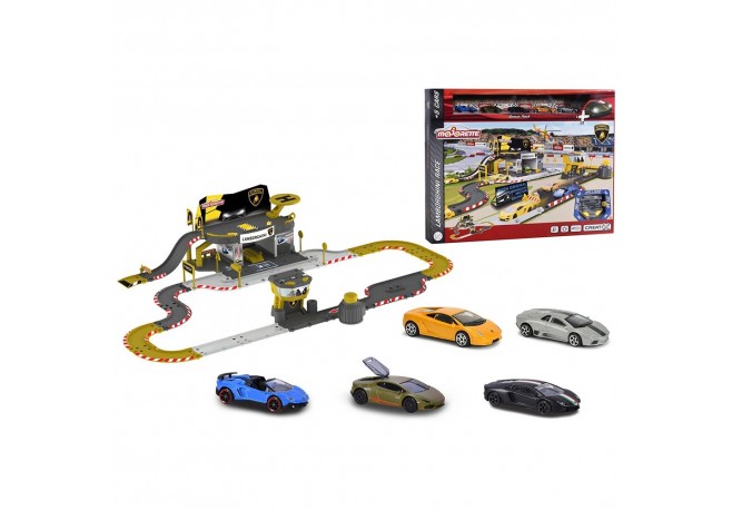 Pista de masini Majorette Creatix Lamborghini Race cu 5 masinute