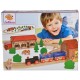 Set din lemn Eichhorn Tren Farm cu sina in forma ovala cu accesorii