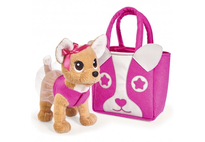 Jucarie de plus Simba Catel Chi Chi Love Puppy 20 cm cu geanta