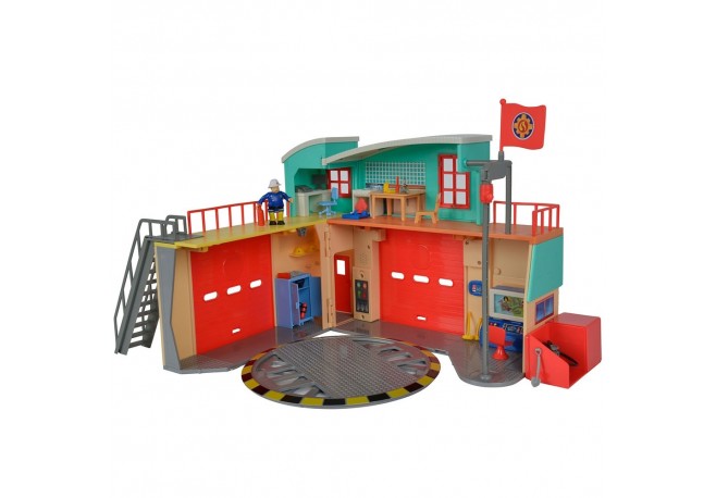 Jucarie Dickie Toys Statie de pompieri Fireman Sam cu figurina si accesorii